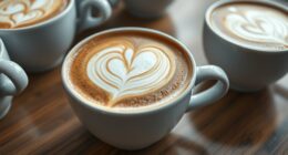 wide rim latte art cups