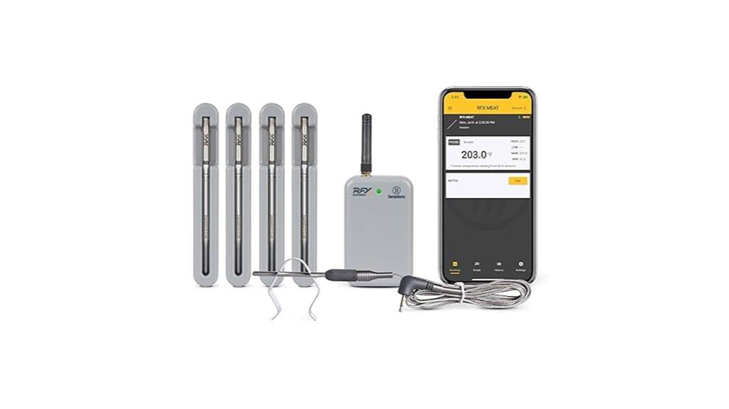 wireless four probe meat thermometer