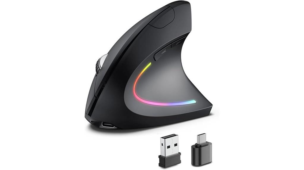 wireless rechargeable ergonomic mouse