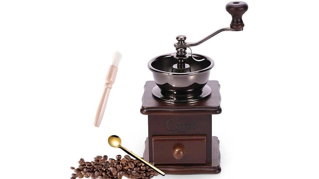 wooden ceramic hand grinder