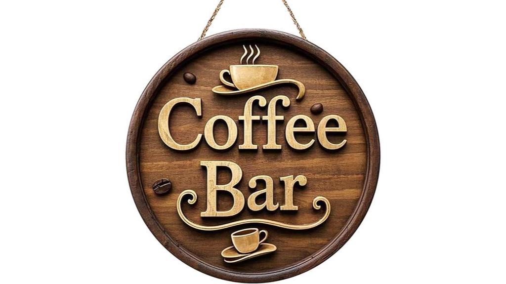 wooden coffee bar sign