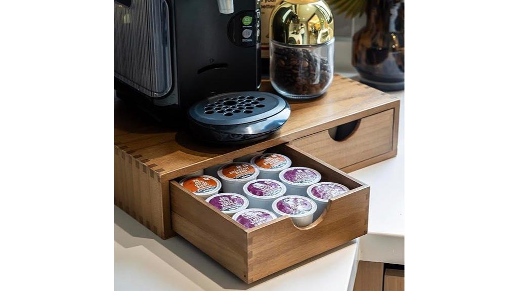 wooden coffee pod organizer