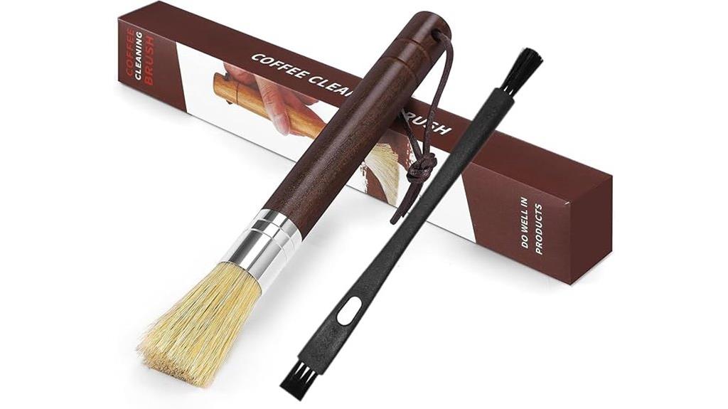 wooden handle coffee brush