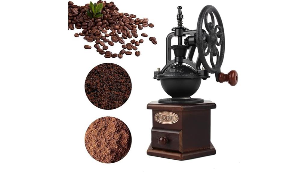 wooden manual coffee grinder