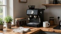 balanced minimalist coffee area