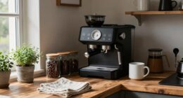 balanced minimalist coffee area