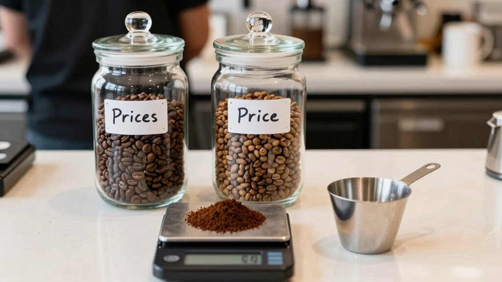 calculate coffee cost per ounce