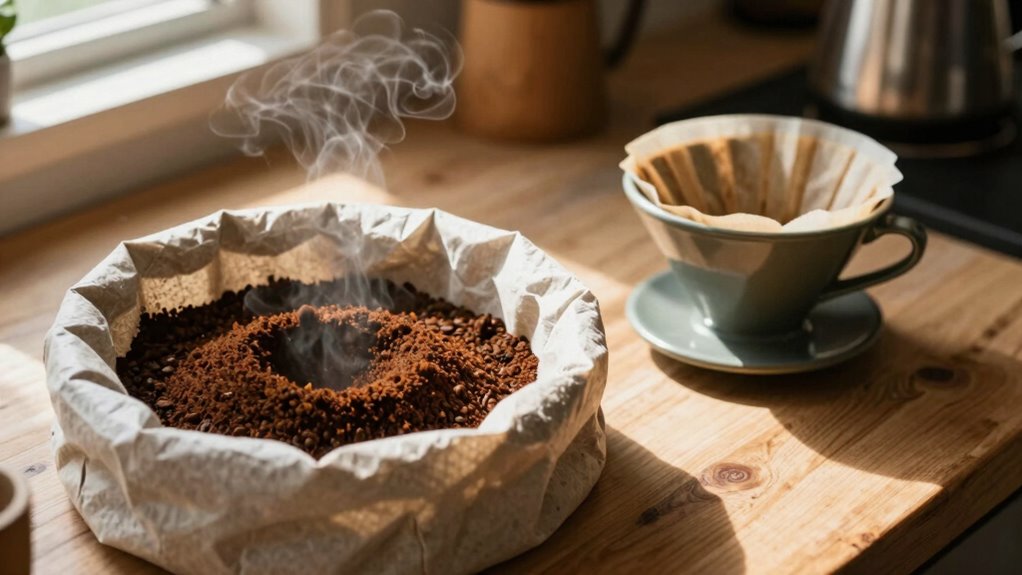 compost coffee grounds properly