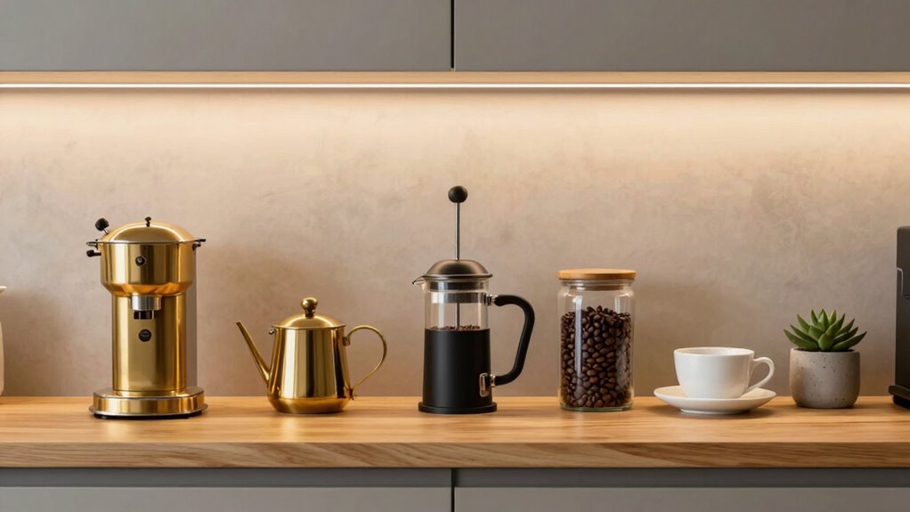 elegant coffee shelf display
