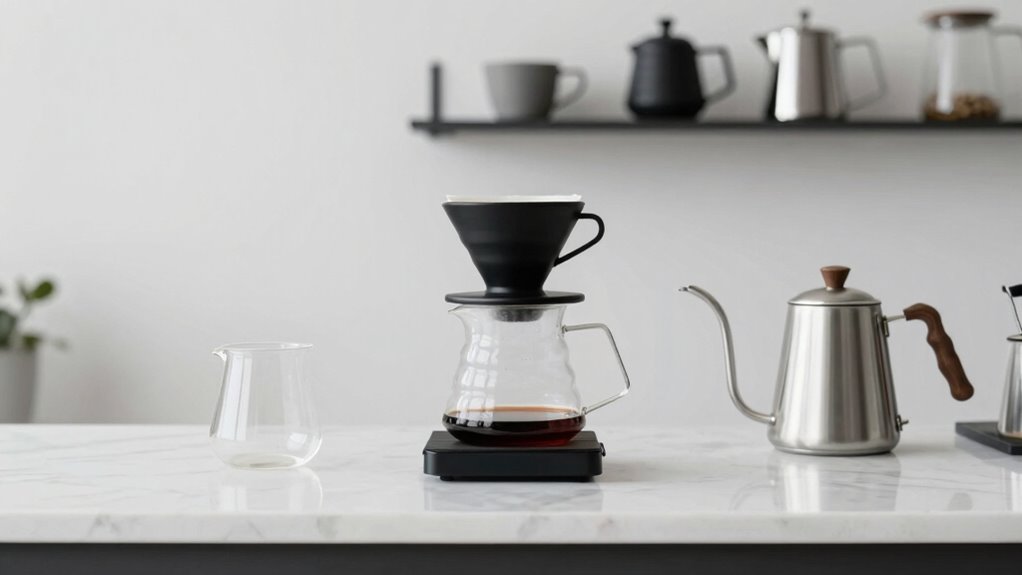 elegant minimalist coffee setup