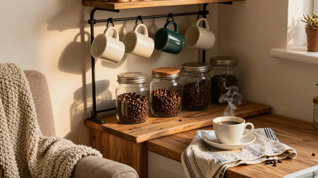 inviting cozy coffee space