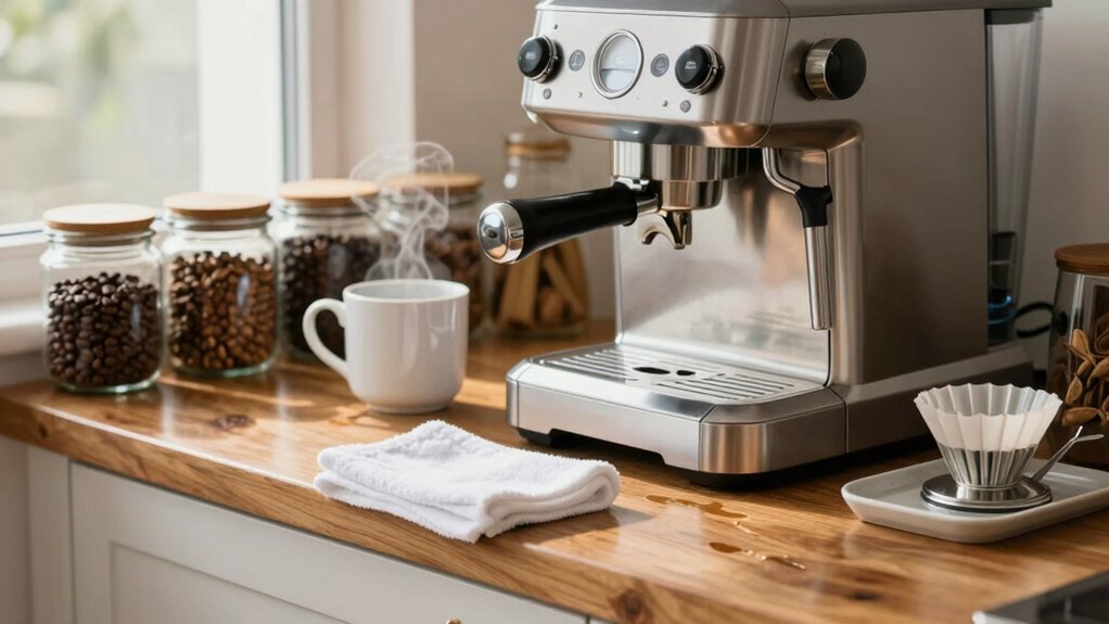 maintain a clean coffee station