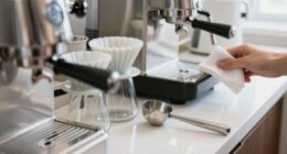 maintain coffee equipment cleanliness