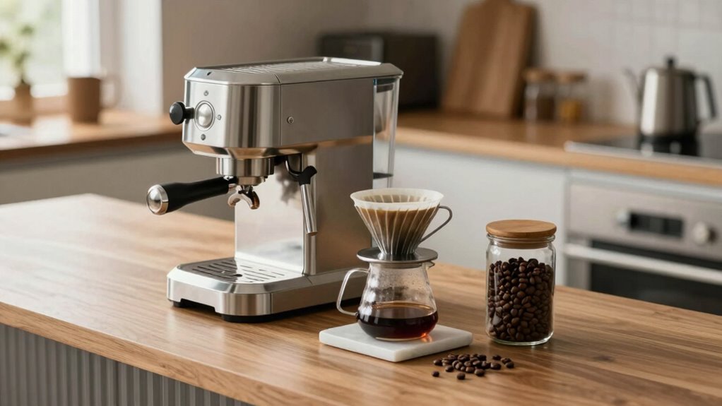 matching coffee equipment decor