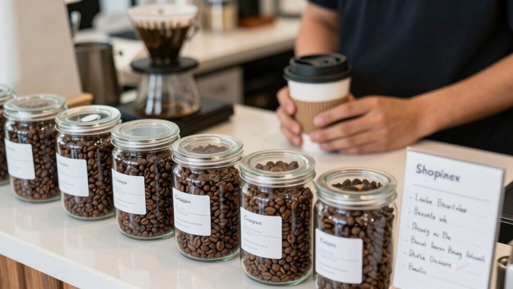 mindful coffee shopping routine