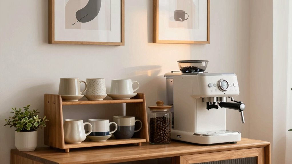 minimalist personalized coffee space