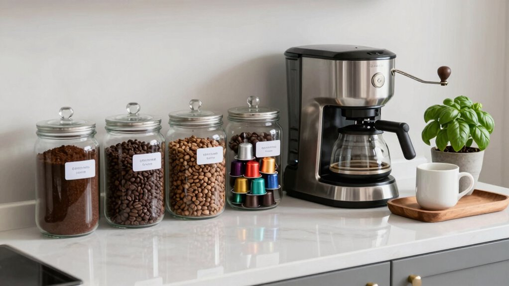 organize coffee supplies efficiently