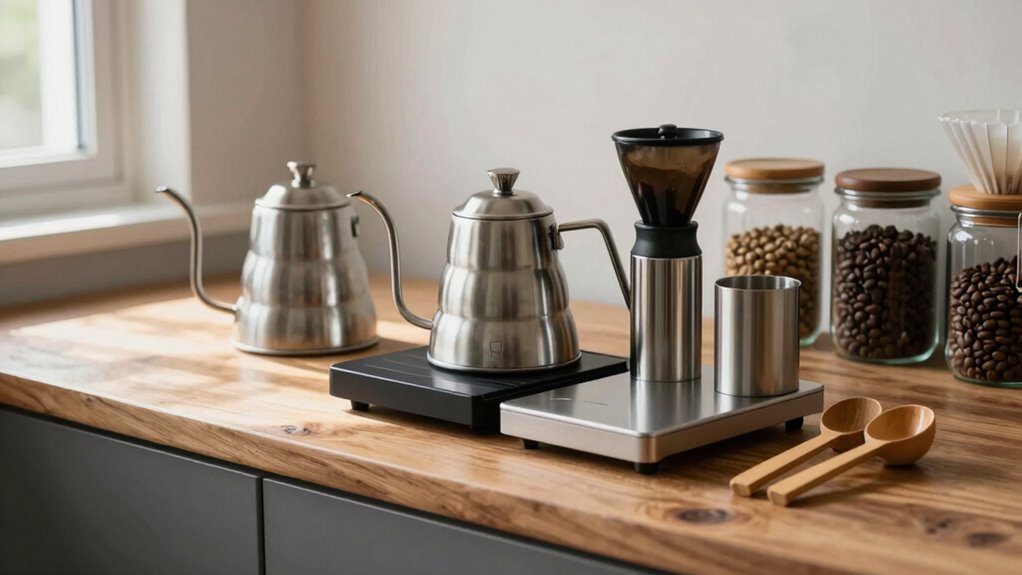 organized accessible coffee setup