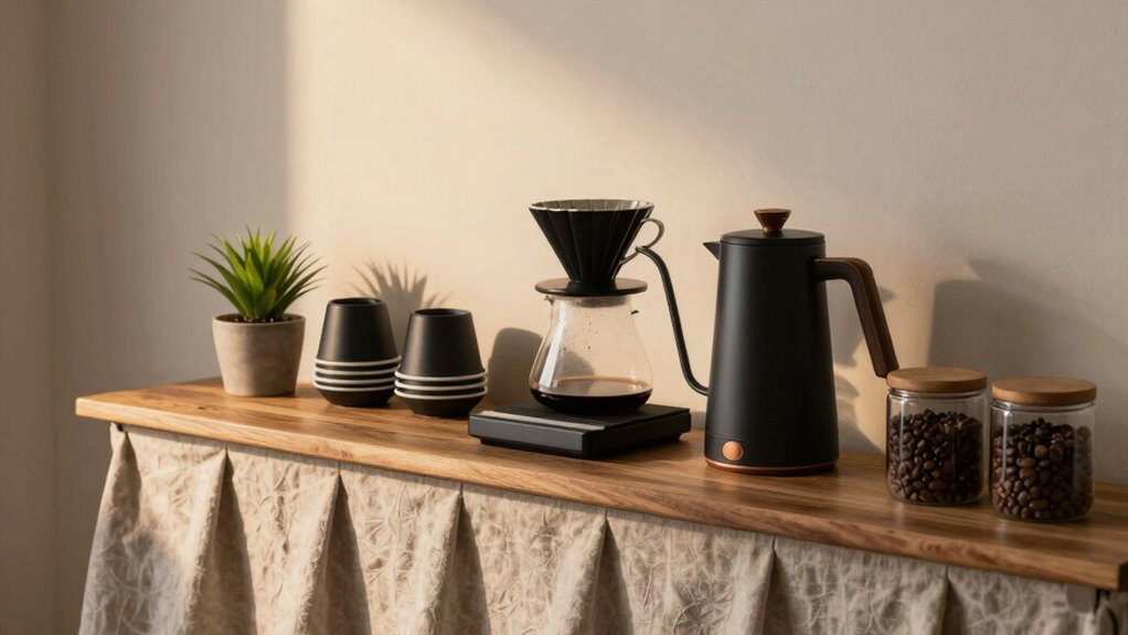 organized aesthetic brewing space