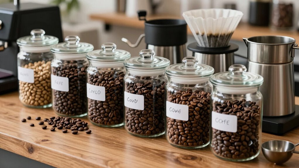 organized airtight coffee storage