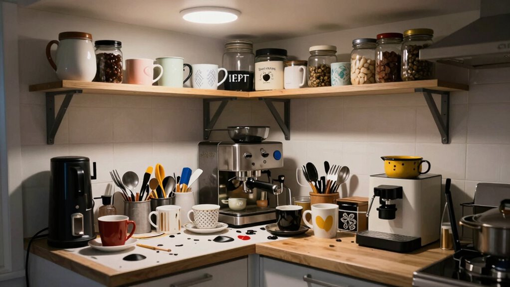 organized clutter free coffee station