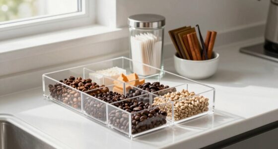 organized coffee accessory storage