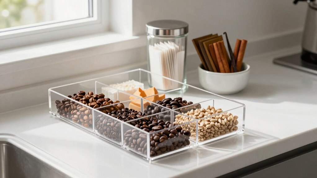 organized coffee accessory storage