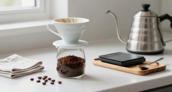 organized coffee making space