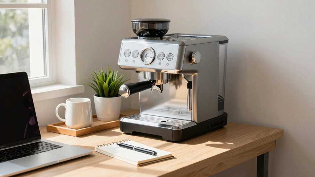 organized efficient coffee workspace