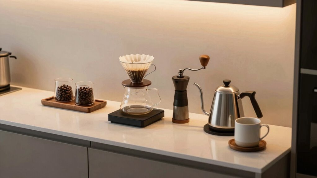 organized flavorful coffee ritual