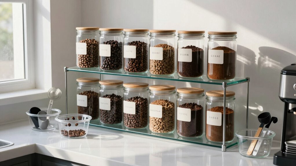 organized fresh coffee storage