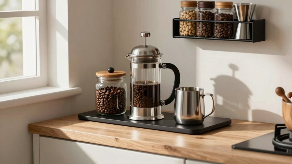 organized morning coffee station