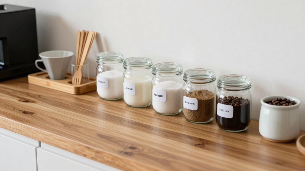 organized personalized coffee station