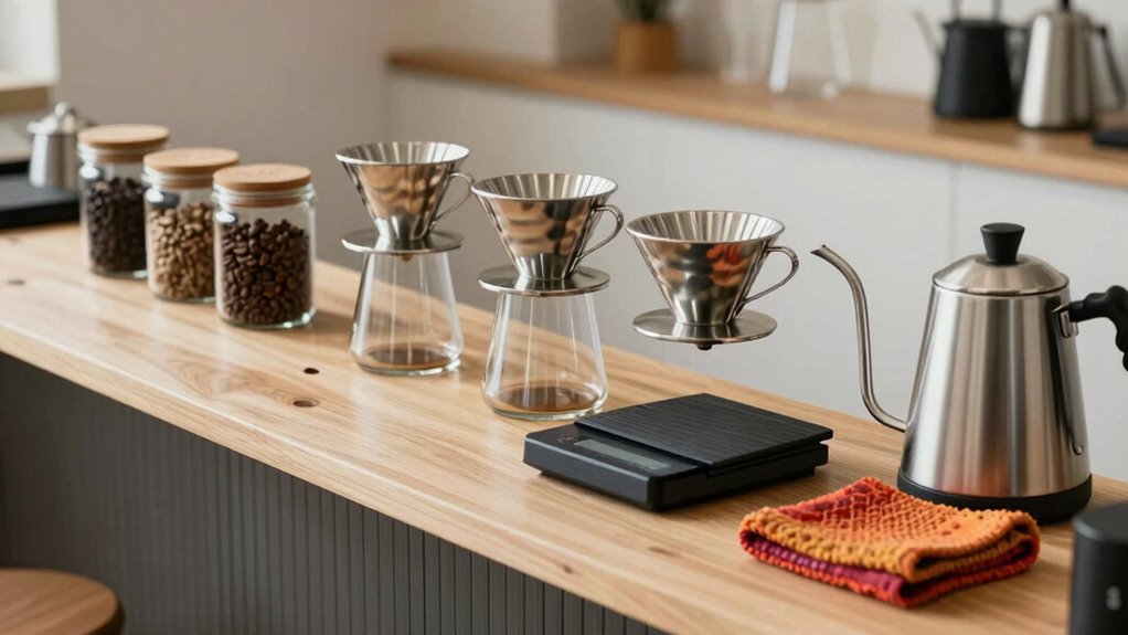 organized precise coffee brewing