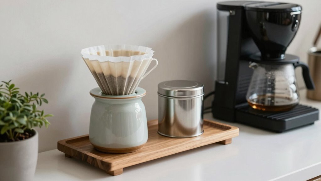 organized stylish coffee setup
