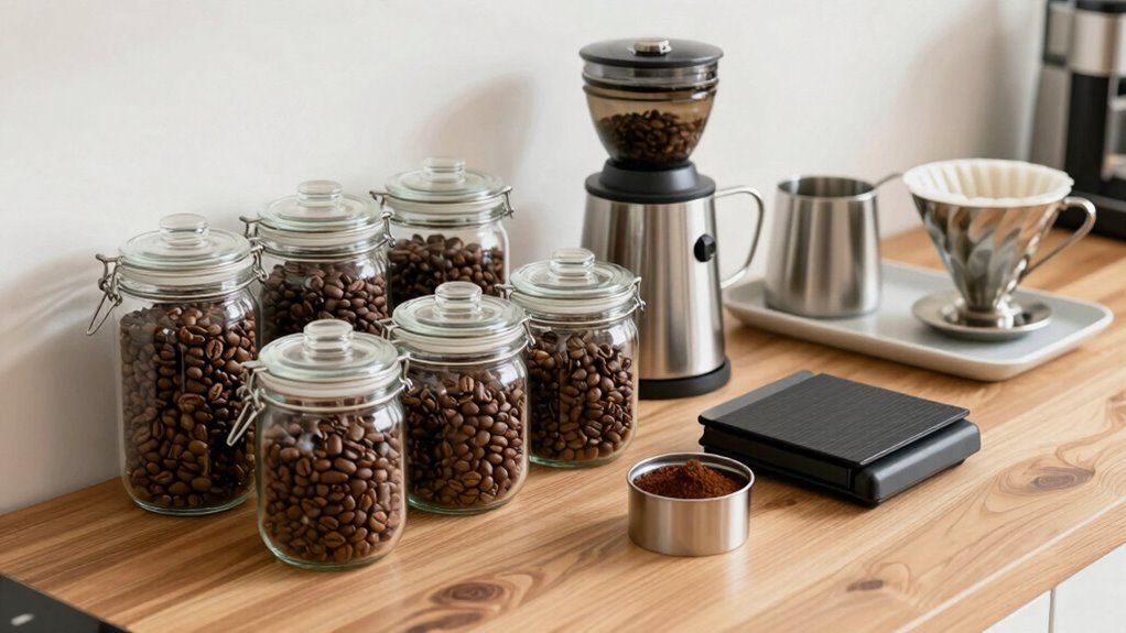 store beans organize equipment