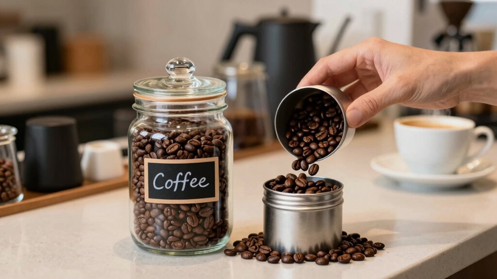 store coffee in airtight opaque containers