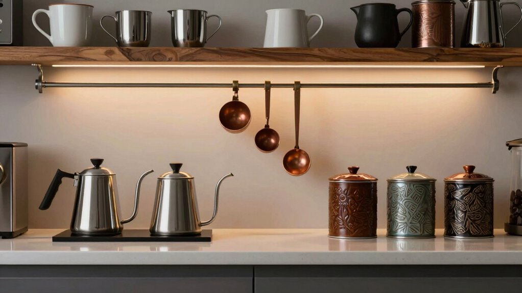 stylish coffee tool display