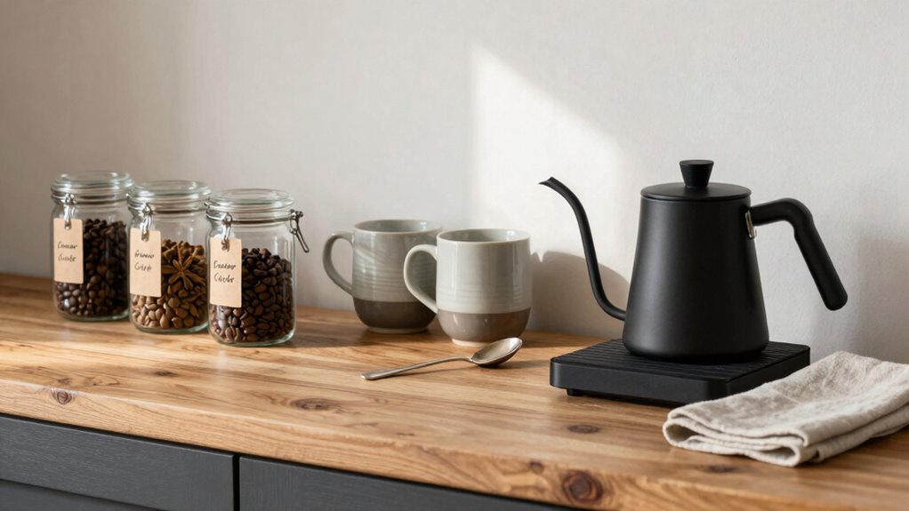 stylish organized coffee nook