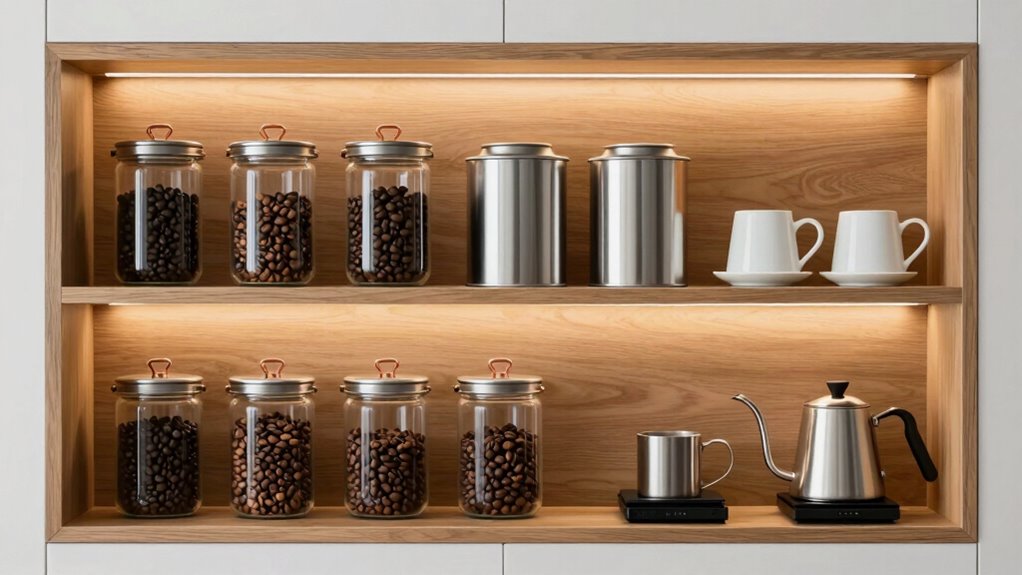 stylish organized coffee station