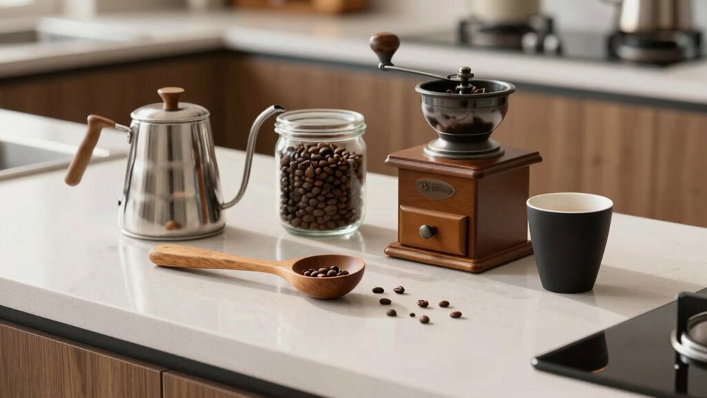 stylish storage enhances coffee station
