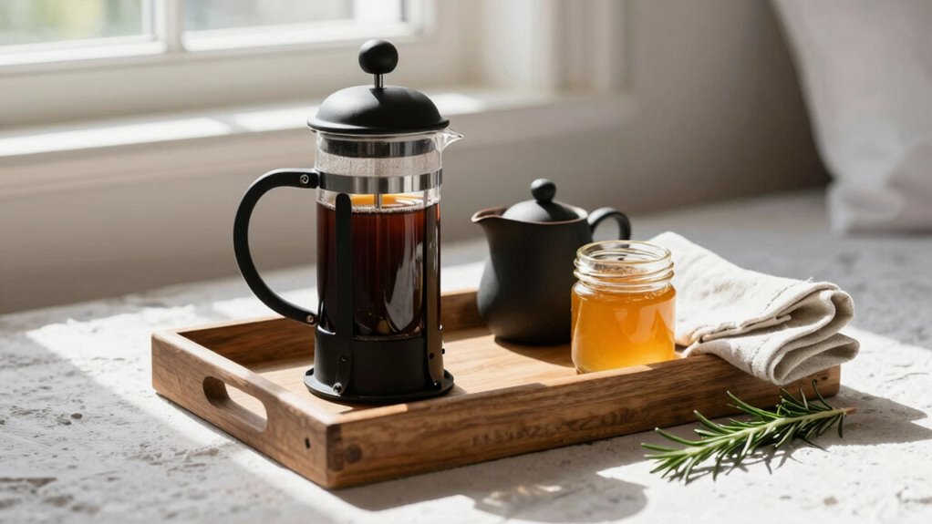 thoughtful guest coffee station setup