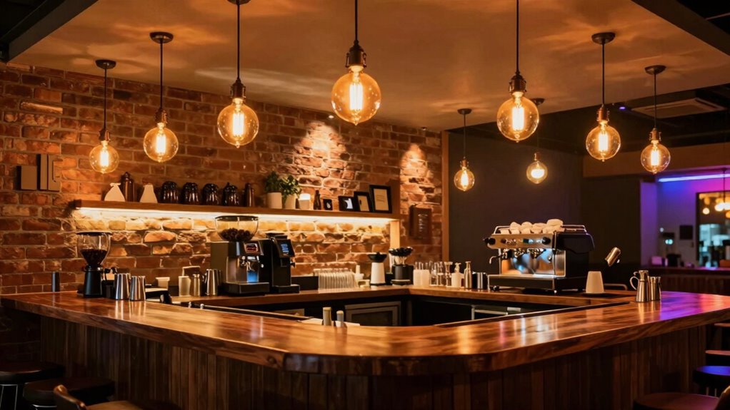 top coffee bar lighting