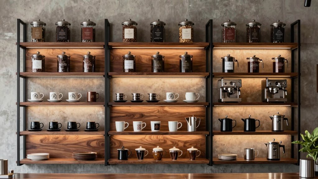 top coffee bar shelving