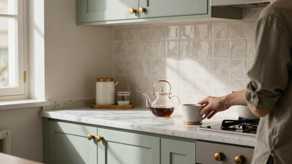 A Tiny 10-Square-Foot Kitchen Got a Parisian-Inspired Makeover for $300