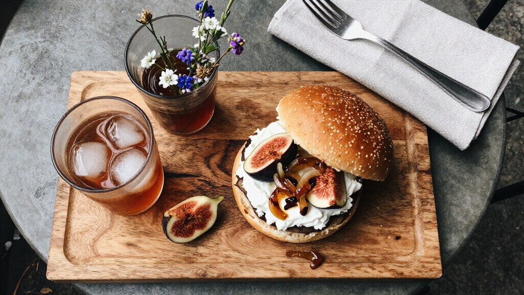 Hamburger Con Fichi, Stracciatella E Cipolle Caramellate