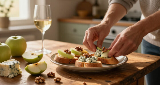 Crostini Con Formaggio Roquefort, Mele E Noci